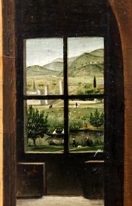Aziz Jerome çalışma odasında, detay, c.1475 (panel üzerine yağlıboya)
