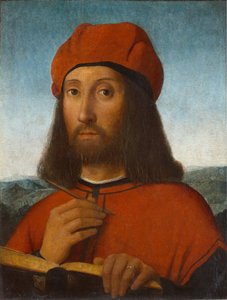 Kırmızı Bereli ve Kitaplı Bir Adamın Portresi by Antonello de Saliba