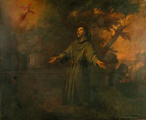 Aziz Francis stigmata alır by Antoni Viladomat Y Manalt