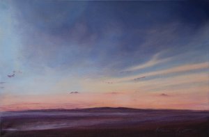 Düşük gelgit, Instow Devon, 2022 (tuval üzerine yağlı boya) by Antonia Myatt