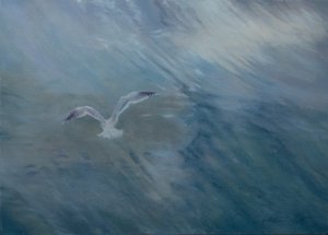 Martı uçup gidiyor, 2012 (tuval üzerine yağlıboya) by Antonia Myatt