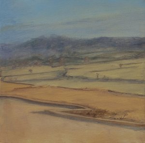 Zikzak çit, Somerset, 2022 (tuval üzerine yağlı boya) by Antonia Myatt
