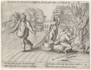 toprakta ekmek Büyüyen tahıl (seri başlığı) by Antonie Wierix (II) (possibly)