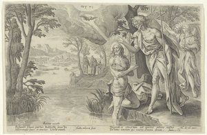 Doop van İsa İncil Tiyatrosu (...) (dizi başlığı) by Antonie Wierix (II)
