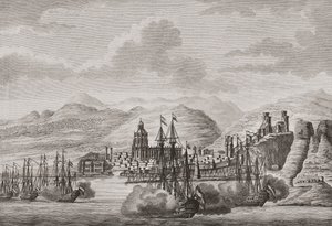 Hollanda Filosu Malaga açıklarında, İspanya 1784 ateş selamı. (Yazdır) by Antonio (after) Suntach