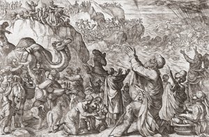 Kızıldeniz Firavun'un ordusunu boğar by Antonio (after) Tempesta
