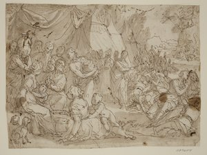 Manna toplanması by Antonio Aliense