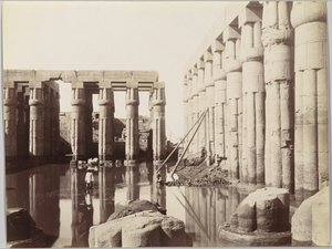 Luksor Tapınağı (Amenhotep III Mahkemesinin Görünümü) (albüm gümüş fotoğraf)