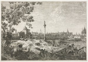 Nehir Üzerindeki Bir Şehrin Panoraması. by Giovanni Antonio Canal