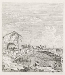 Manzaralar: Köprüden Geçen Bir Vagon by Antonio Canaletto