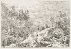Manzara: Beş Köprülü Dağ Manzarası by Antonio Canaletto