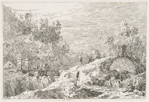 Manzara: Beş Köprülü Dağ Manzarası, 1735-1746. by Giovanni Antonio Canal