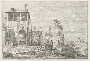 Manzara: Binicilik Anıtı by Antonio Canaletto