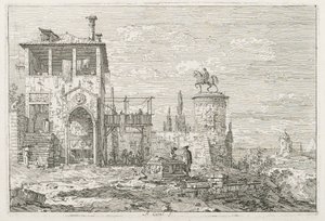 Manzaralar: Binicilik Anıtı, 1735-1746. by Giovanni Antonio Canal