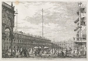 Manzara: Procurators Palace ve St. Géminien Kilisesi, Venedik, 1735-1746. by Giovanni Antonio Canal