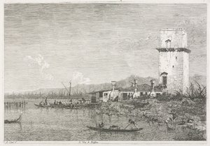 Manzara: Malghera Kulesi by Antonio Canaletto