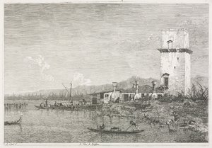 Manzara: Malghera Kulesi, 1735-1746. by Giovanni Antonio Canal