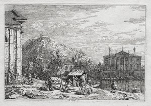Venedik ve Çevresi Manzaraları: Nehrin Ötesinde Bir Şehir by Antonio Canaletto