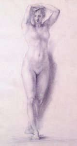 Antonio Canova (1757-1822) tarafından kaldırılmış kolları olan kadın figürü, çizim by Antonio Canova
