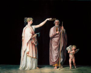 Muse Calliope ve Homer. Tempera, Antonio Canova (1757-1822), yaklaşık 1798. by Antonio Canova