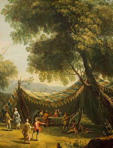Canlı müzik eşliğinde kırsal alanda çadır, Bahar detayı, Antonio Diziani (1737-1797), tuval üzerine yağlıboya, 74x92 cm, İtalya