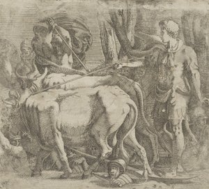 Cadmus, Ejderhanın Dişlerini Ektiği Tarlayı Sürerken, 1540-45.