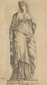 Kadın Tam Yüz, Başı Hafifçe Sola, yakl. 1543. by Antonio Fantuzzi