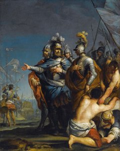 Saint Louis Haçlı Seferi İçin Ayrılıyor par Antonio Gionima (1697-1732) - Bakır üzerine yağlı boya, 45x35,8 - Özel Koleksiyon by Antonio Gionima