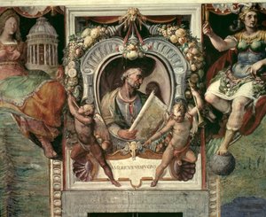 'Sala del Mappamondo'dan (Dünya Haritaları Salonu) Amerigo Vespucci (1452-1512) (fresk)