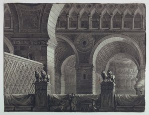 Sahne Tasarımı, Oryantal Bina İçi by Antonio Giuseppe Basoli
