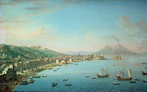 Arka Planda Vezüv Dağı ile Körfezden Napoli