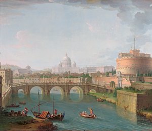 Tiber'in görünümü, c.1700-77 (tuval üzerine yağlı boya)