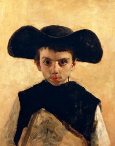 Prevetariello (küçük rahip), Antonio Mancini (1852-1930), tuval üzerine yağlı boya, 66x53 cm
