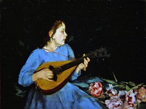 Mandolin oyuncusu (tuval üzerine yağlı boya)