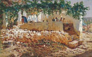 Çamaşırcı Kadınlar - Munoz Degrain, Antonio (1840-1924) - 1903 - Tuval üzerine yağlı boya - 62x98 - Museo Carmen Thyssen, Malaga