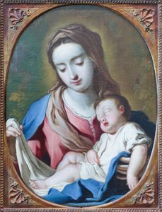 Madonna ve Çocuk, 18. yüzyılın başları (tuval üzerine yağlıboya) by Antonio Paglia