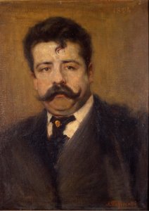 Ruggero Leoncavallo'nun portresi. İtalyan besteci (1858 - 1919) Antonio Pasinetti'nin (1863-1940) tablosu. 1894. Milano'daki Museo della Scala. by Antonio Pasinetti