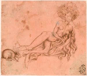 Luxuria Alegorisi (Lüksuria Alegorisi) 1426 dolaylarında Antonio Pisanello (1395-1455) tarafından kalem çizimi Albertina, Viyana by Antonio Pisanello