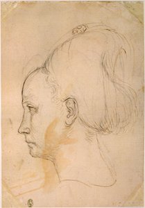 Fransa, Paris, genç bir kadının başı by Antonio Pisanello