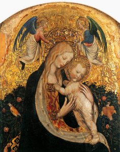 Bıldırcın Madonna, Antonio Pisanello (1395-1455), detay