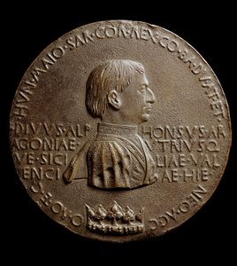 Aragon Alfonso V Madalyası (Alfonso Magnanimus veya Büyük). İtalyan Alfonso
