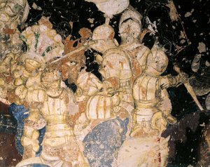 Louvezerp Turnuvası-Savaşı, Antonio Pisano tarafından Pisanello (1395 öncesi-ca 1455 öncesi), fresk olarak bilinir. Detay. Palazzo Ducale, Mantua. by Antonio Pisanello