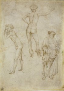 İki erkek figürü çalışması ve Aziz Petrus, 1430-1435 by Antonio Pisanello