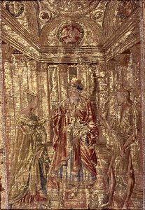 Herod tarafından suçlanan Vaftizci Yahya, azizin hayatından sahneleri betimleyen goblen (tekstil) by Antonio Pollaiuolo