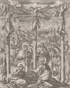 İki hırsız arasında çarmıha gerilmiş İsa, çarmıha gerilmiş üç Meryem, 1612.