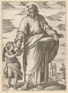 De heilige Matteüs Kutsal Komünyon (nesne üzerindeki başlık) Christ, Mary en de apostelen (dizi adı) by Antonio Tempesta