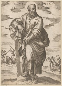 Simon de heilige Günahların bağışlanması (nesne üzerindeki başlık) Christ, Mary en de apostelen (dizi adı) by Antonio Tempesta