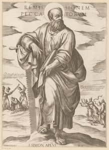Simon de heilige Günahların bağışlanması (nesne üzerindeki başlık) Christ, Mary en de apostelen (dizi adı) by Antonio Tempesta