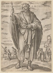 Heilige Tomas hakkında üçüncü gün cehenneme indi ve ölümden dirildi (nesnedeki başlık) Christ, Mary en de apostelen (dizi adı) by Antonio Tempesta