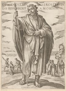 Heilige Tomas hakkında üçüncü gün cehenneme indi ve ölümden dirildi (nesnedeki başlık) Christ, Mary en de apostelen (dizi adı) by Antonio Tempesta